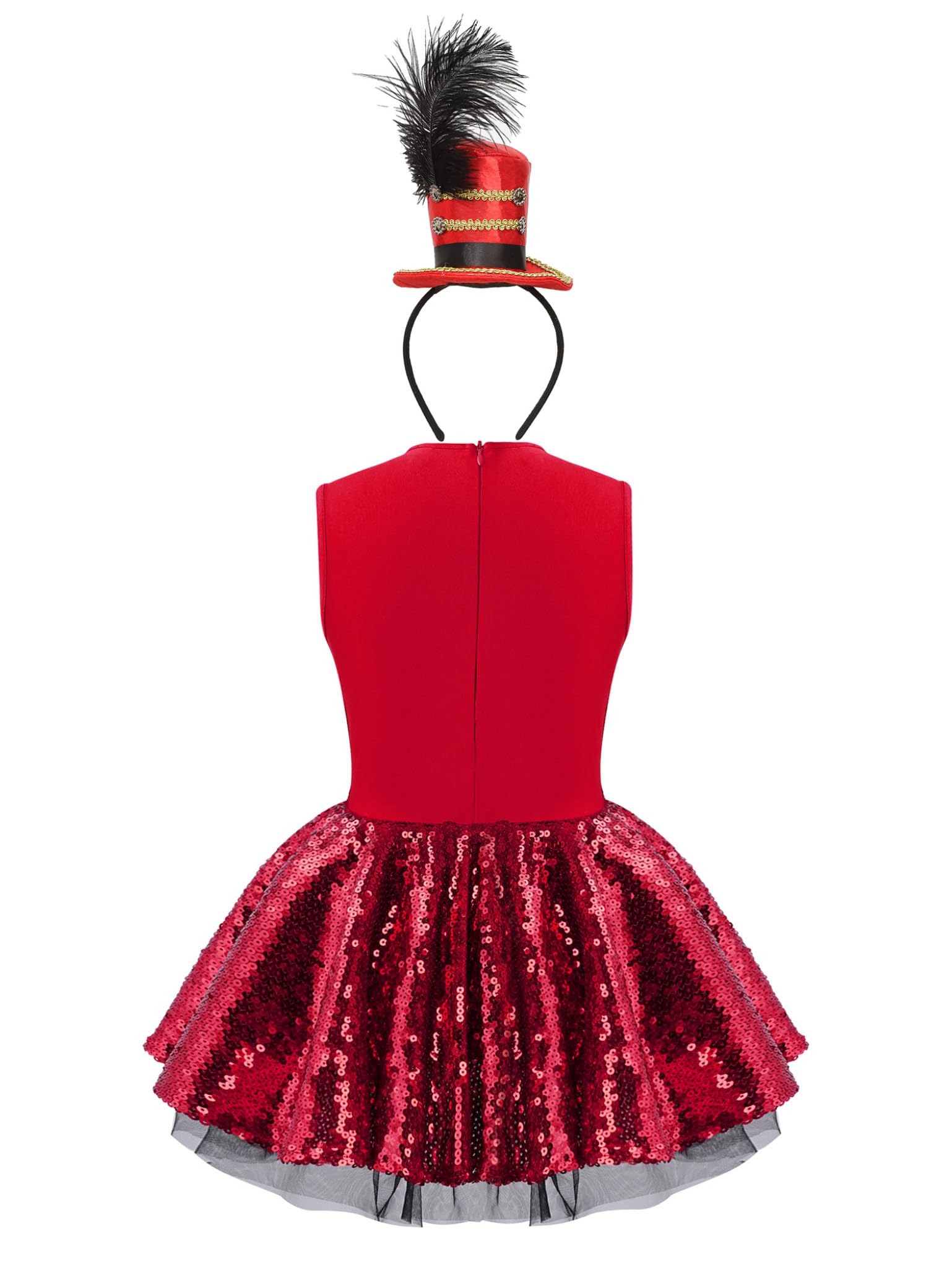 Vestido de circo para niña, uniforme con diadema, vestido de baile, vestido de Navidad, Halloween, carnaval, espectáculo, disfraz de danza