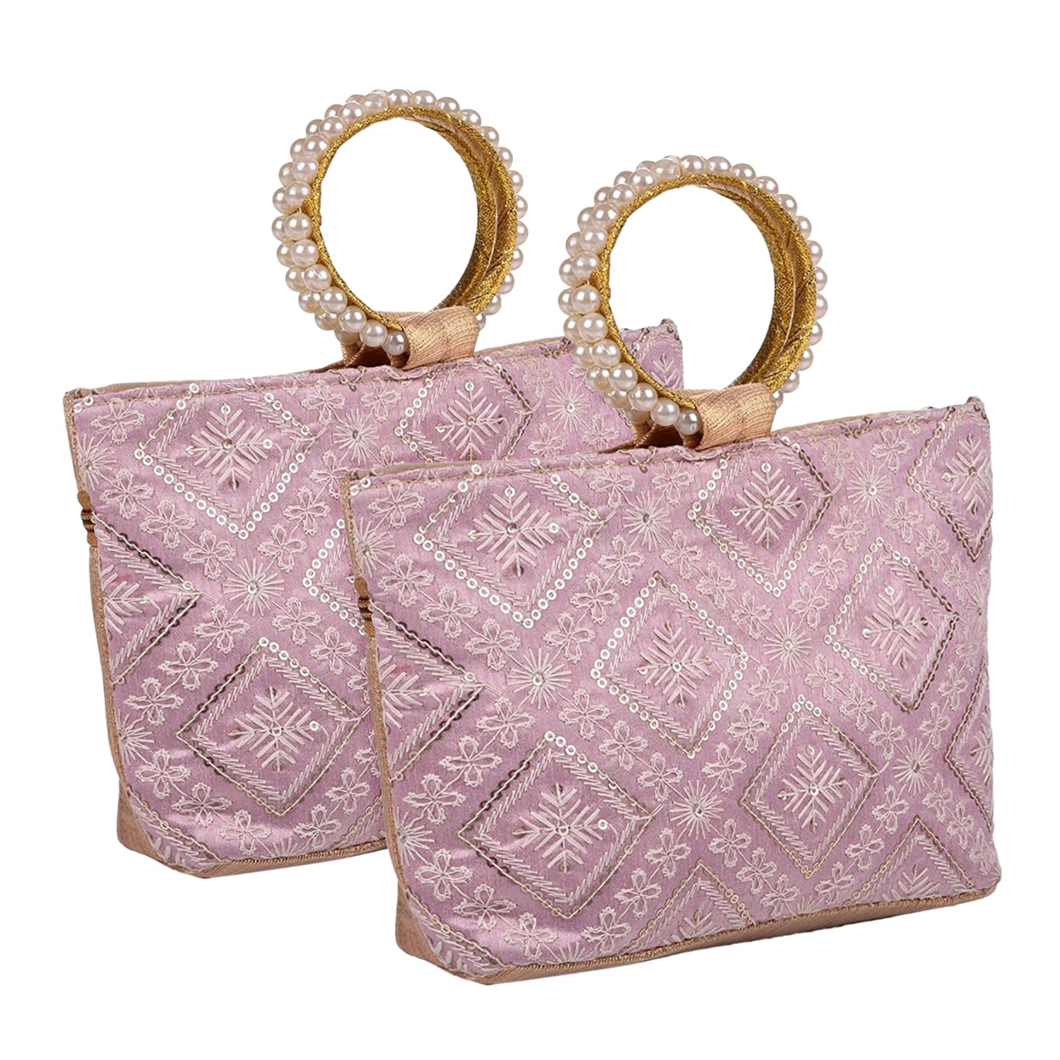 Kuber Industries Clutch Bag | Zig Zag Chikan Resham Embroidery | Moti Churi Handle | Hand Purse for Women | Party Bags for Women | Wedding Clutch Purse | Pack of 2 | Purple Kuber Industries Clutch Bag | Zig Zag Chikan Resham Embroidery | Moti Churi Handle | Hand Purse for Women | Party Bags for Women | Wedding Clutch Purse | Pack of 2 | Purple