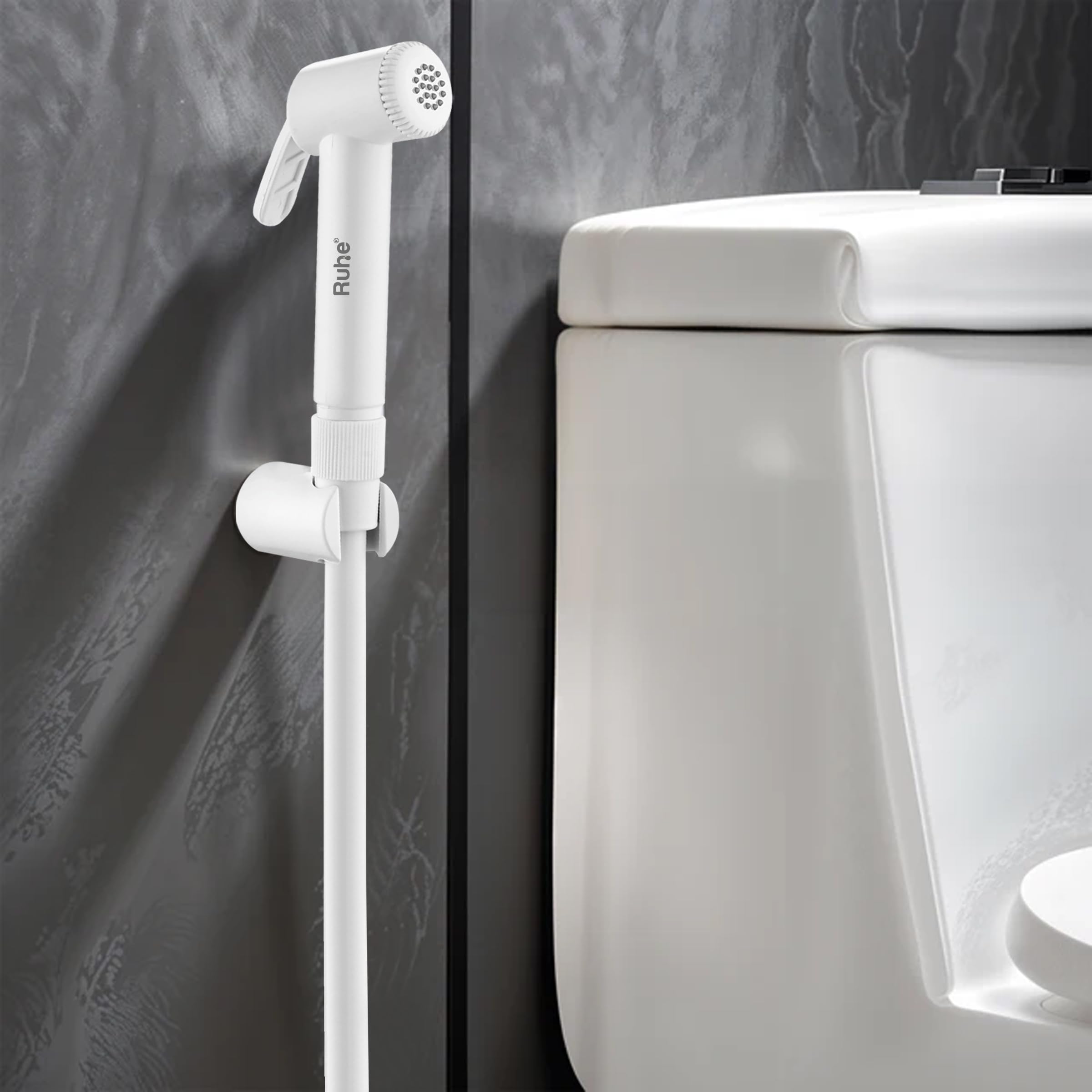 Ruhe® Plain White ABS Health Faucet | Jet Spray for Toilet | with PVC 1.0 Meter Flexible Hose Pipe | Health Faucet with Hook/Holder*| White Color (B08NDP3F6N) Amazon Price History, Amazon Price Tracker