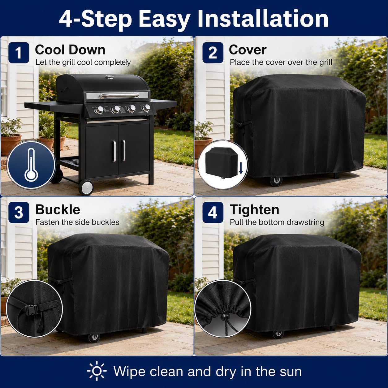 Funda Barbacoa para Broilmaster BSB B Series 2026+, Exterior Impermeable 210D Oxford Cubierta Universal para Parrilla, Anti-Viento con Cordón Ajustable