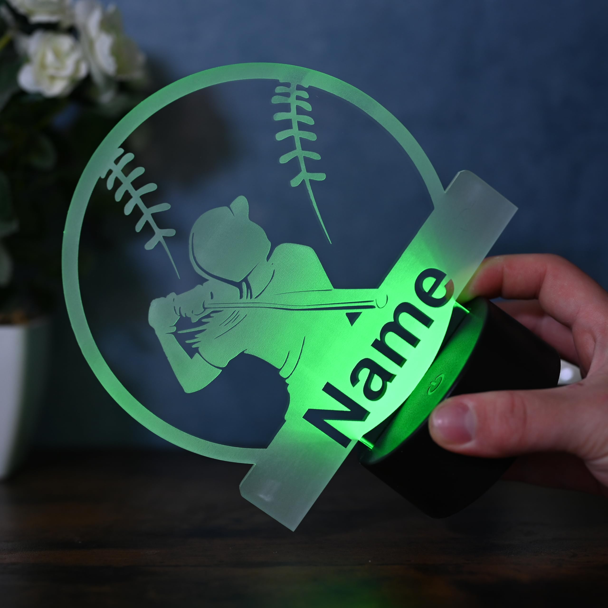 Lampe de baseball personnalisée - Cadeau pour joueurs et fans