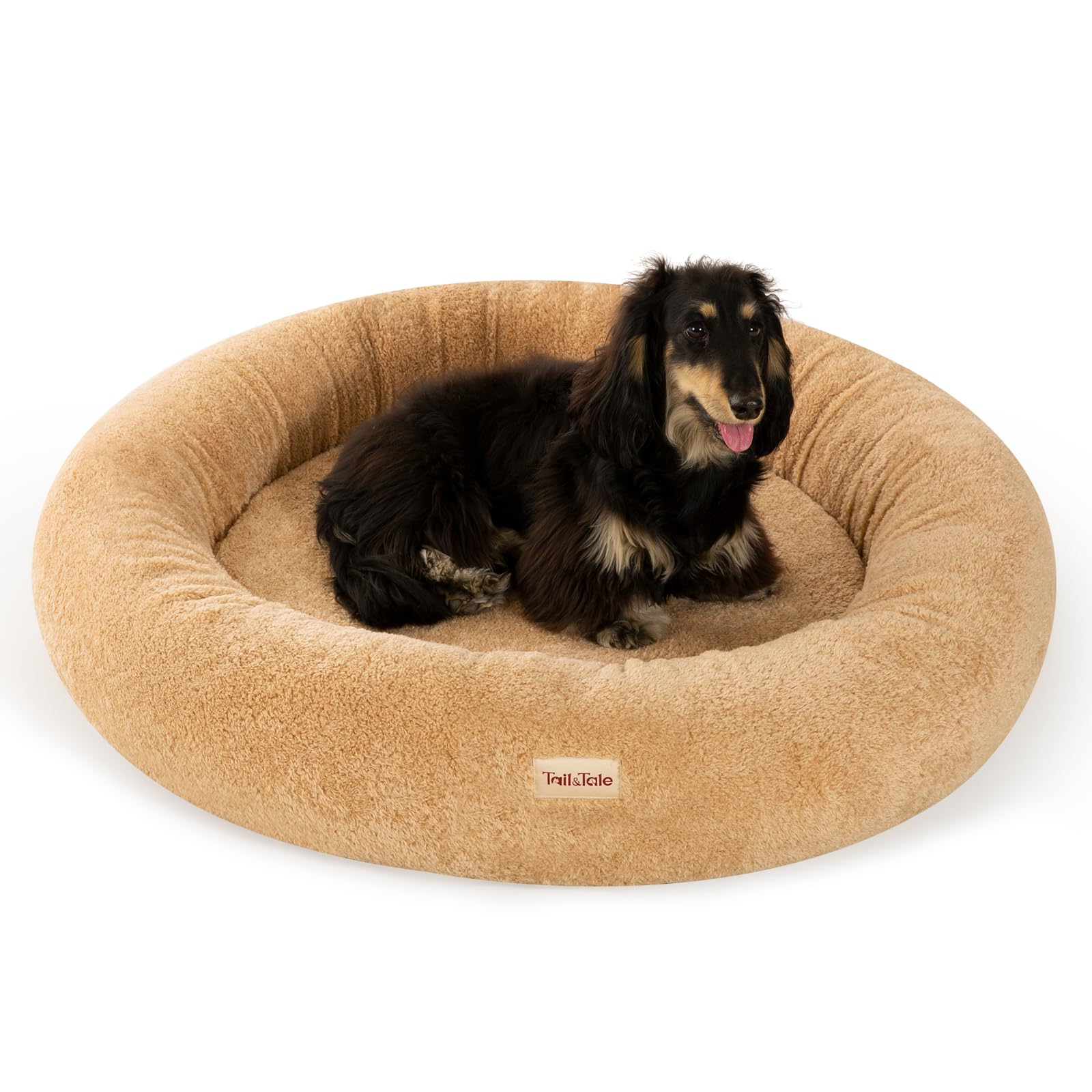 Cooling Calming Donut Dog Bed for Medium Dogs – Orthopedic Memory Foam Round Dog Bed, Anxiety Relief & Joint Support, Waterproof Liner, Washable Removable Cover, Non-Slip Bottom, Plush Bolster