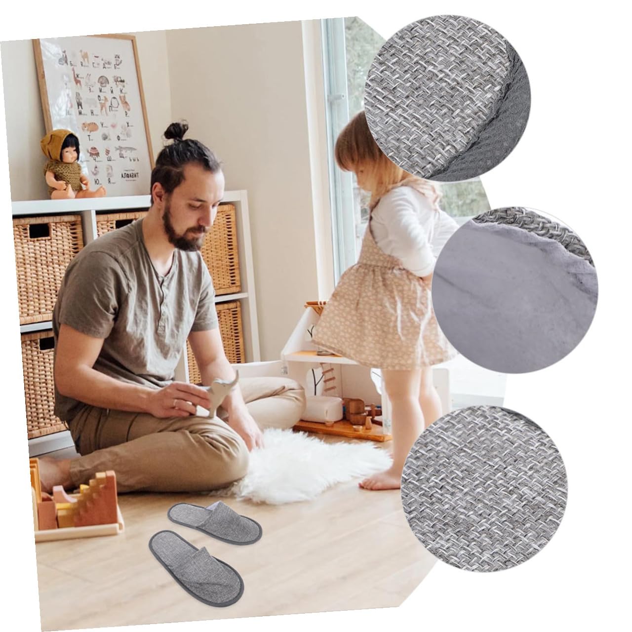 Zapatillas de Hotel Desechables Portátiles Plegables 15 Pares