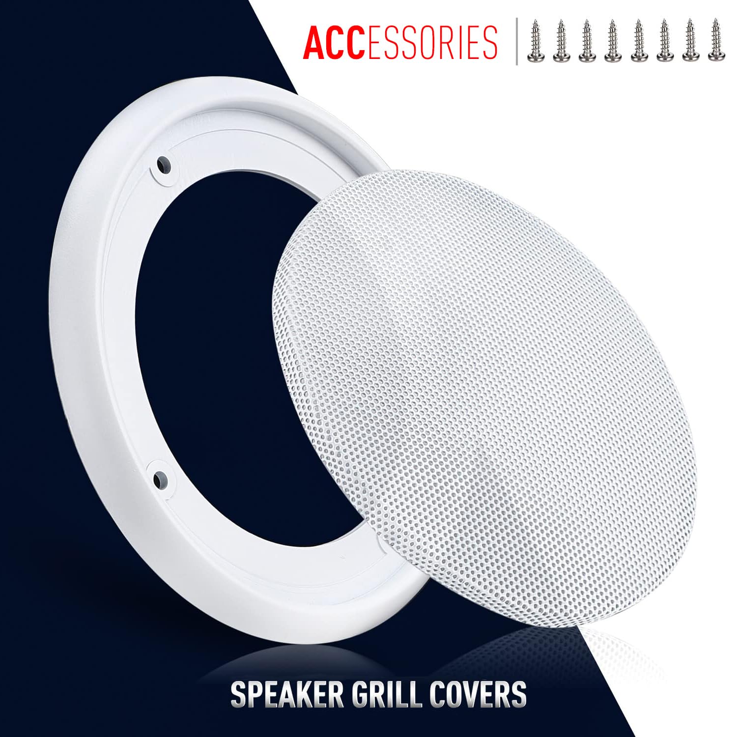 Grille De Haut-Parleur 8 Pouces Blanc - Protecteur Mesh Cercle Woofer ABS + Acier - Diamètre 225 Mm Pour Enceintes Maison/Voiture