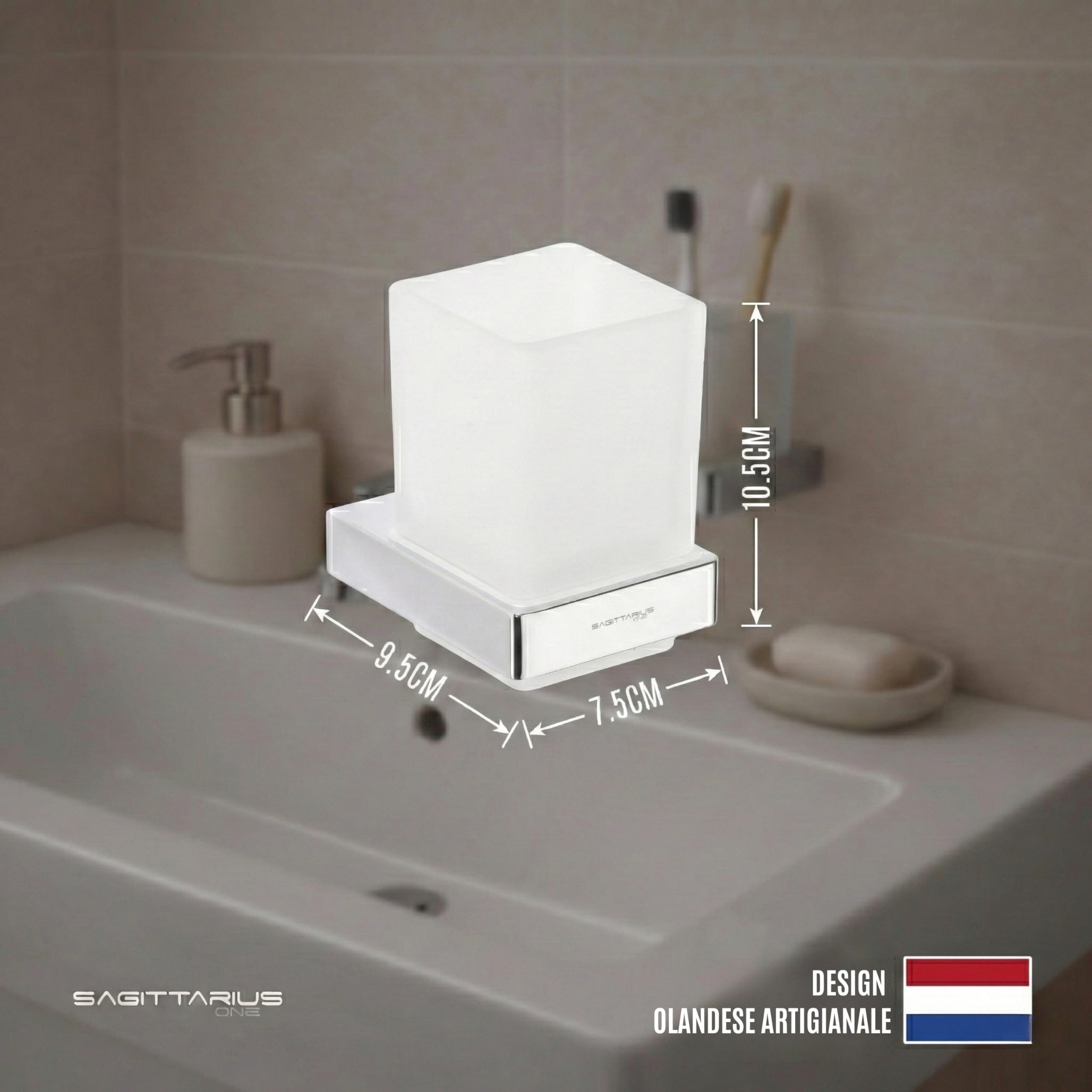70S1 Porta Spazzolino da Muro – Organizer in cromo con bicchiere rimovibile, salvaspazio per bagno, design resistente – Porta spazzolino da parete | Porta Spazzolino Da Muro, Bicchiere Rimovibile, Organizer Salvaspazio