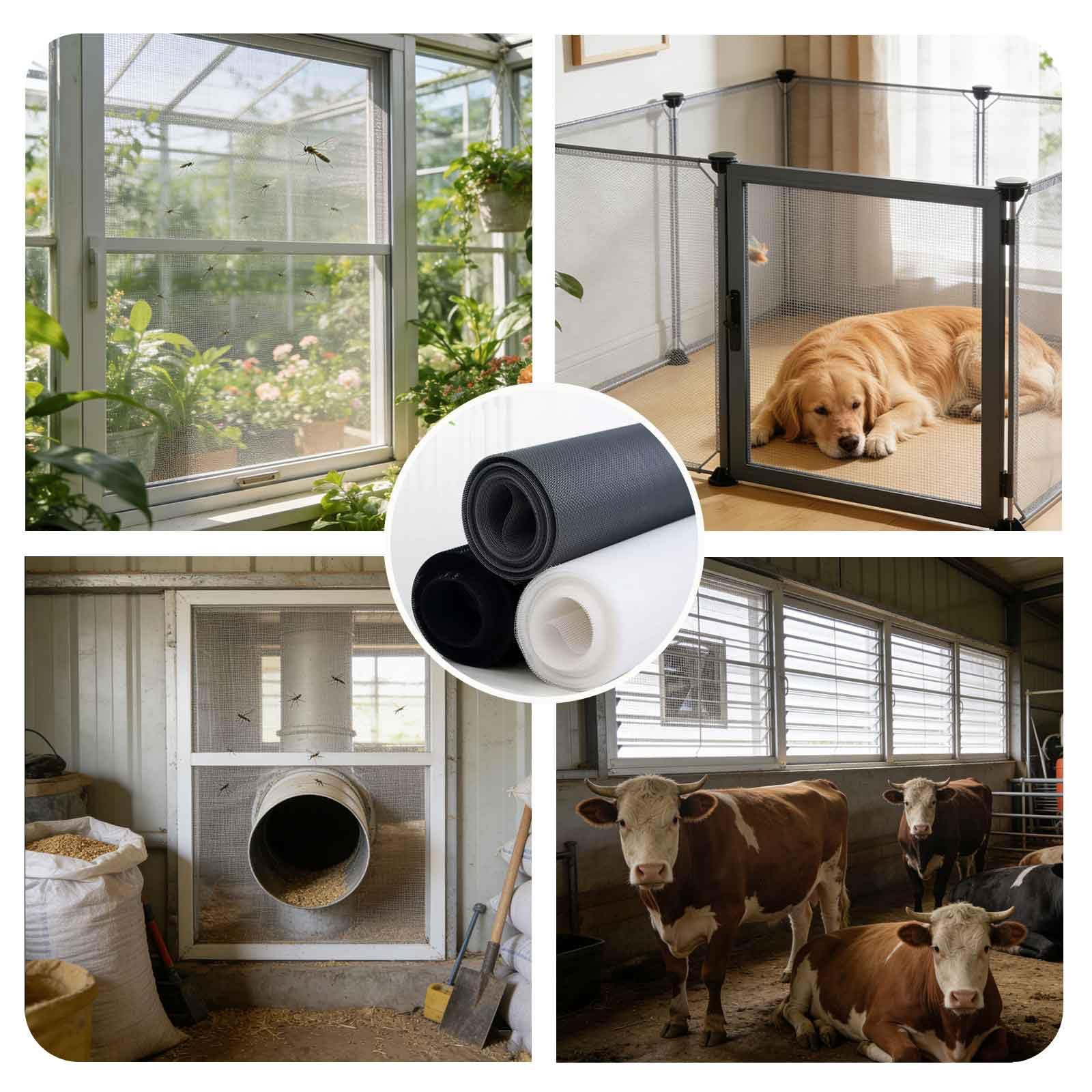Fliegengitter Katzensicher, Reißfester als Standard-Fliegengitter, 2x25m für Fenster, Dachfenster, Balkontür (Grau), Fliegengitter-Ersatznetz beliebig zuschneidbar