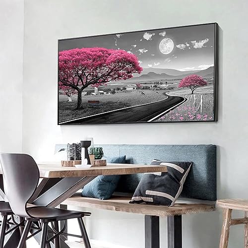 YALKIN Kits de pintura de diamantes grandes 5D para adultos (27.6 x 15.7 pulgadas), colorido hongo redondo redondo completo redondo de gema de la