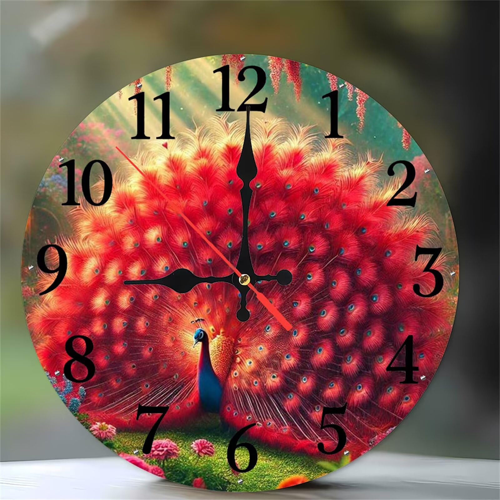 Horloge murale quartz silencieuse à pile 30cm grand cadran chiffres arabes