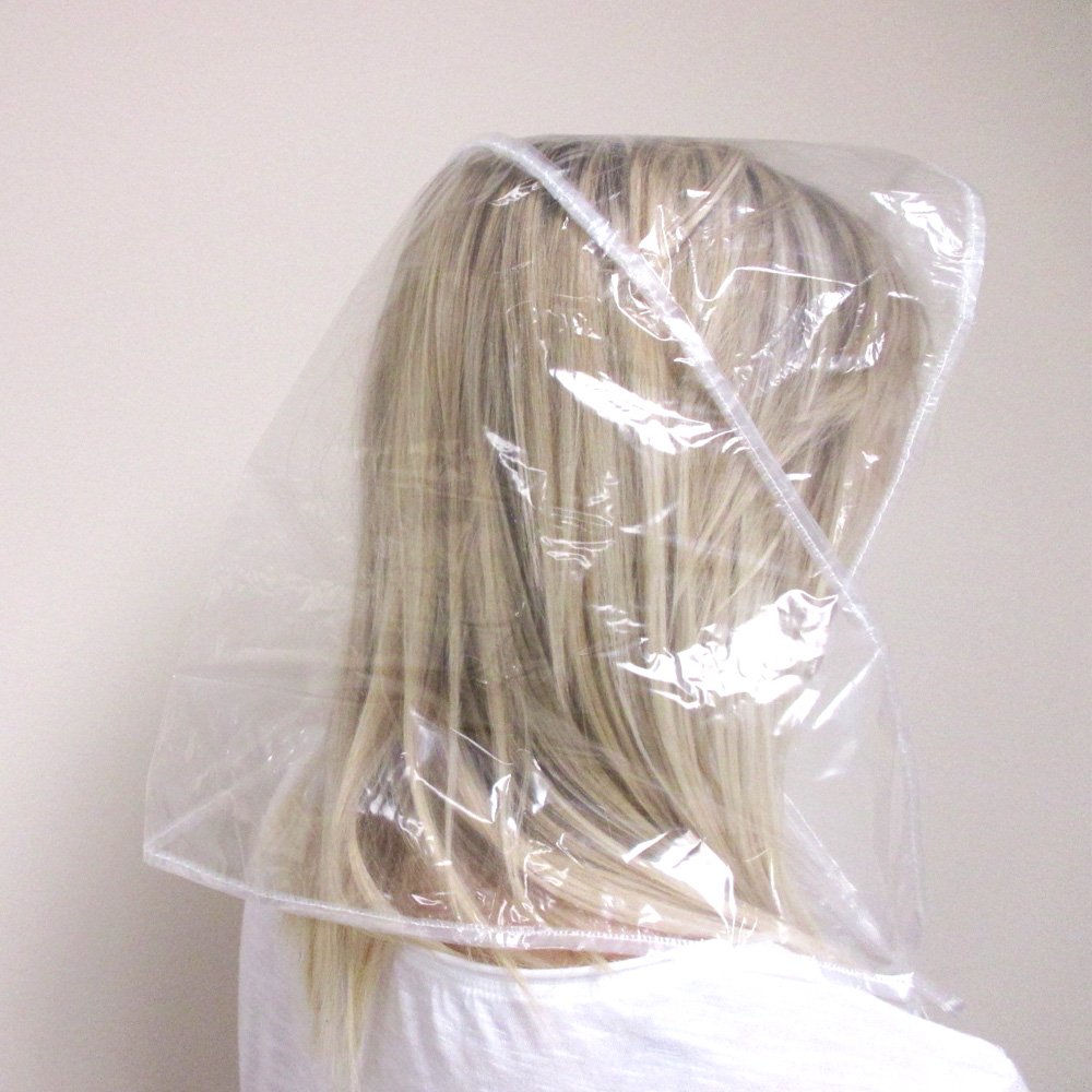 HBNZPHZOVHVisor Peak Rain Bonnet Reclosable Pouch Clear Plastic Cap Hair Dry Hat Fashion