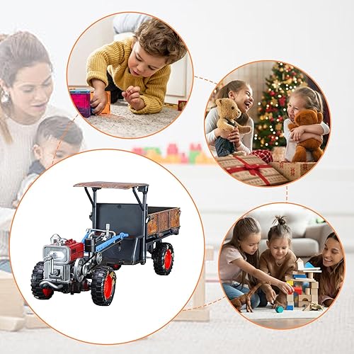 Miniatura 8 de Modelo a escala de tractor  10.8x4.1x2.8 in Escala de aleación de juguete de tractores para caminar, juguete de tractor con luces y música, juguete