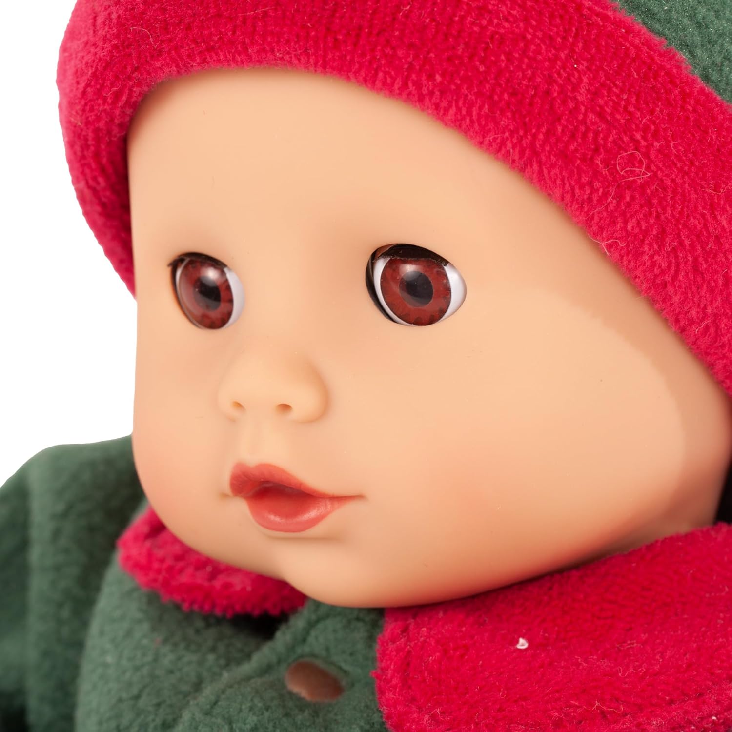 Götz 2520575 Muffin Baby Christmas Candy Doll - 33 cm Large Baby Doll with Brown Sleeping Eyes, No Hair and Soft Body - Soft Body Doll in 9-Piece Set