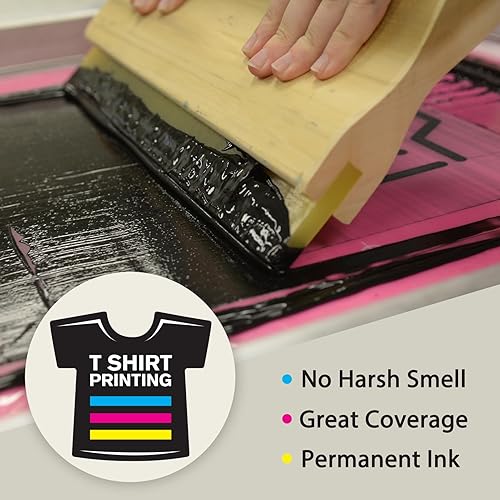 Miniatura 7 de Caydo Kit de impresión de pantalla de 23 piezas con tinta de impresión de pantalla blanca de 32 onzas para impresión de camisetas y serigrafía