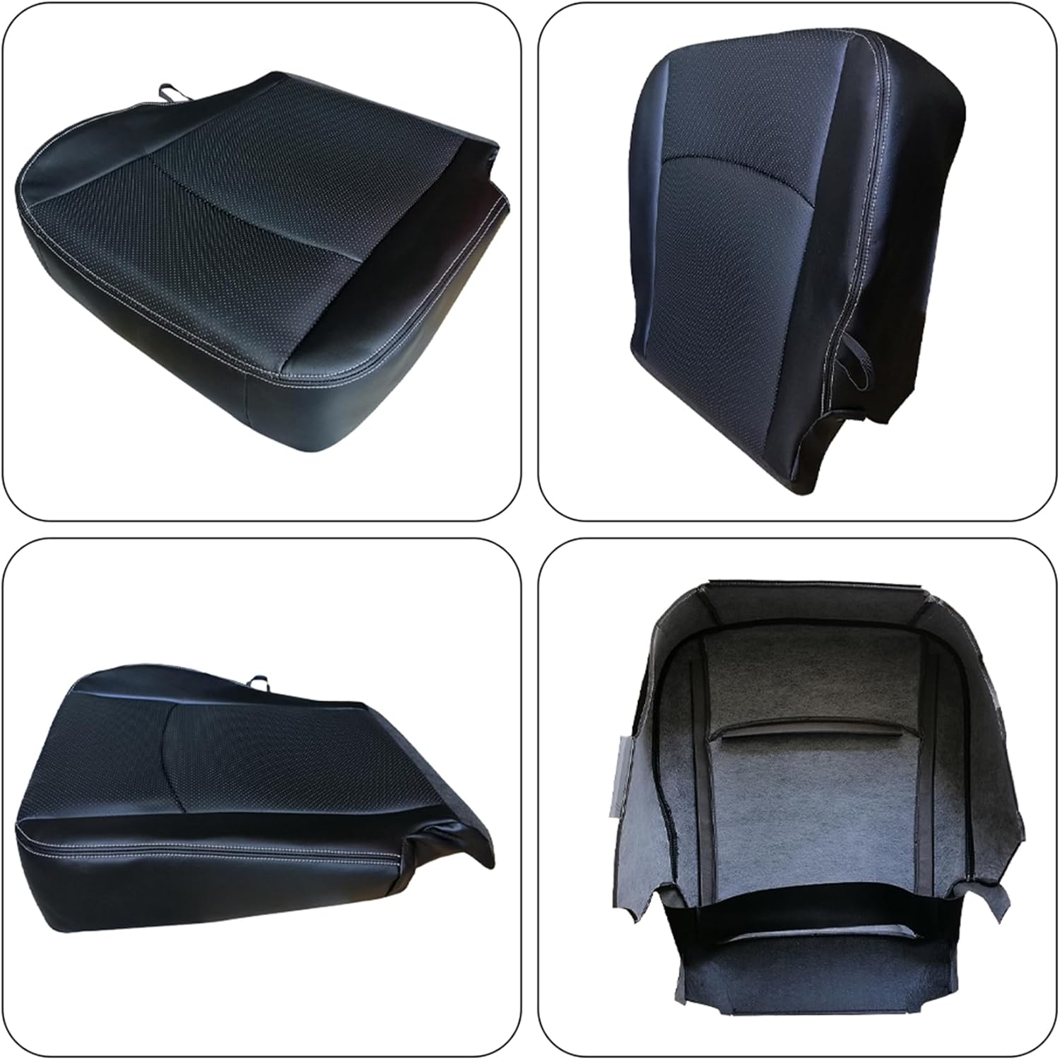 labwork Front Driver Side Bottom Black Artificial Leather Seat Cover Replacement for R-am 1500 2500 3500 Truck 2013-2018