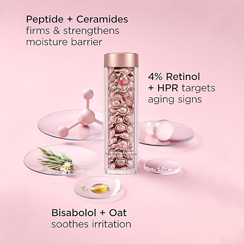 Miniatura 11 de Cápsulas de suero facial de retinol + HPR de ceramidas de Elizabeth Arden, tratamiento de líneas finas y arrugas, renovación rápida de la piel