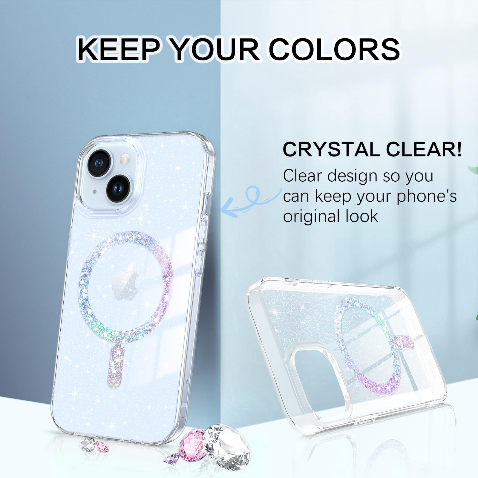 Cover MagSafe per iPhone 15 Plus, soft-touch, serie Fast Mag Cover - corallo - Italiano