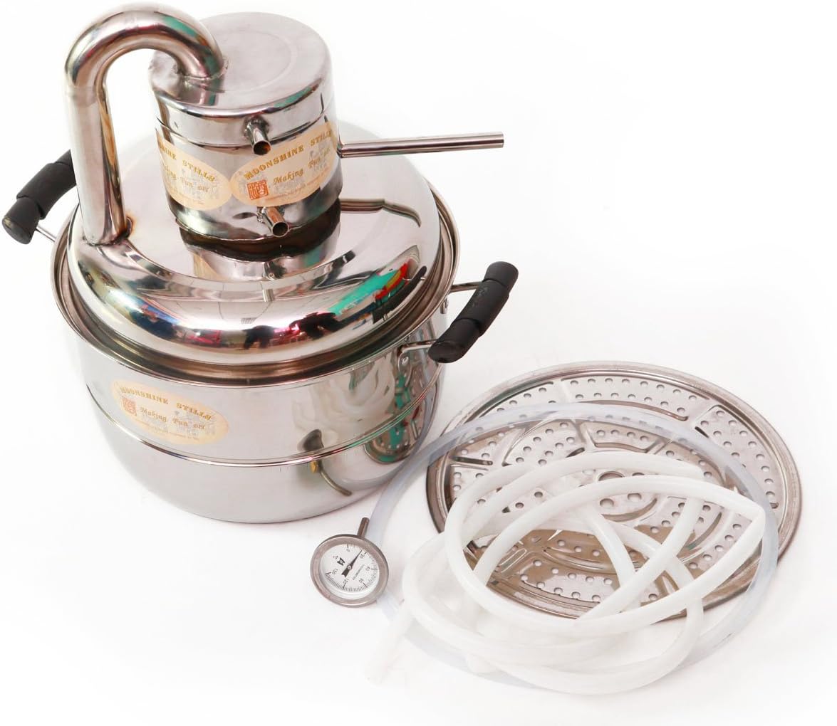 2 GaL 10L Alcohol Distiller Home Brewing Kit Moonshine Still Wine Spirits Boiler with Free Pump
