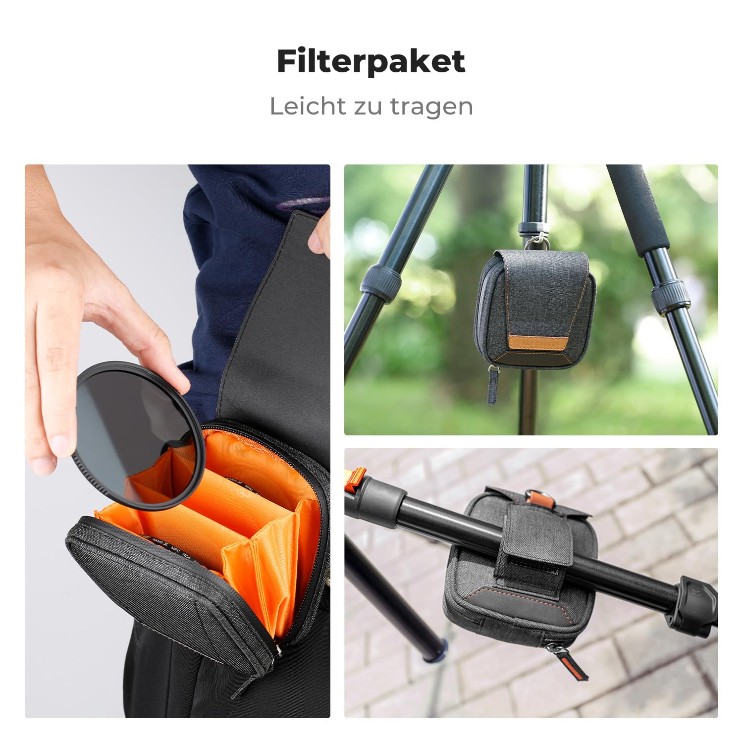 K&F CONCEPT ND Filterset 67mm Neutral Graufilter Set ND4+ND8+ND64+ND1000 ND Filter Kit