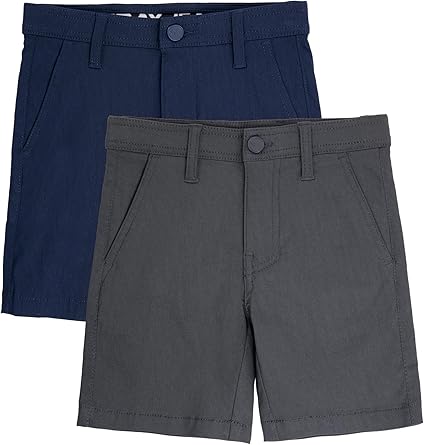 X RAY 2 Pack Boys 2T - 18 Regular Fit Stretch Chino Golf Short, Kids Flat Front Casual Dress Shorts