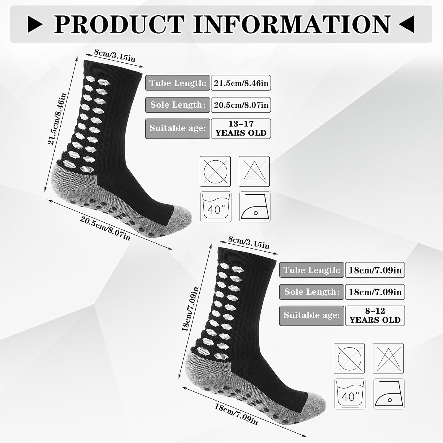 Jspupifip Grip Soccer Socks Non Slip Kids's Teenager's Athletic Socks for Football Basketball Sports - Image 3