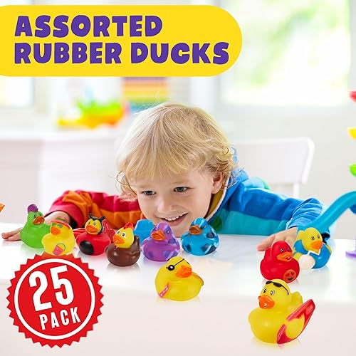 Miniatura 9 de Patos de goma a granel paquete de 12 patos surtidos para niños, juguetes de baño para bebé, flotador, flotador, verano, playa, piscina, actividad,