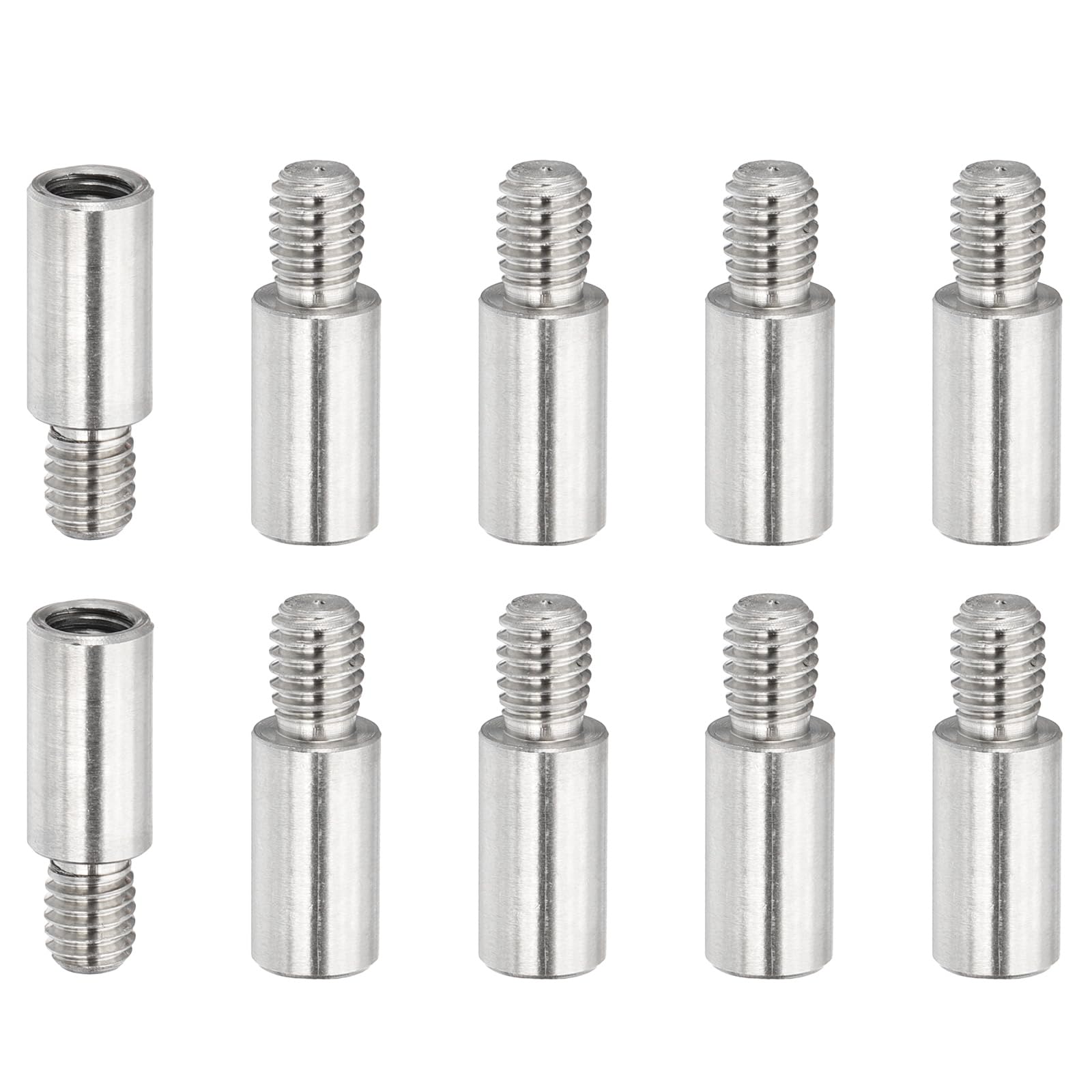 PATIKIL 10 Pcs M6x18+8mm Stainless Steel Standoff Extension Posts Screws,Metric Male Female Thread Adapters Spacer for PCB,Quadcopter Drone,Computer & Circuit Board Assortment Kit