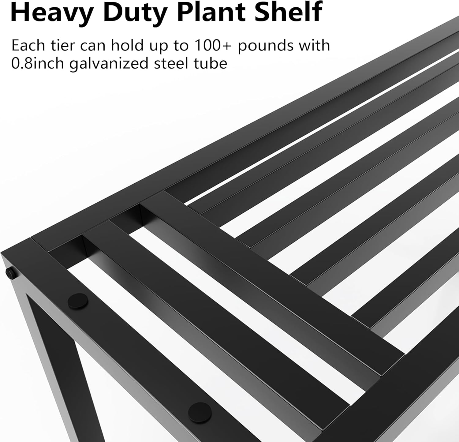 Plant Stand Indoor Outdoor,3 Tier Ladder Metal Plant Stands Riser,Heavy Duty Wrought Iron Plant Shelves for Multi Large Pots,Black Tiered Flower Display Holder for Living Room,Patio,Balcony