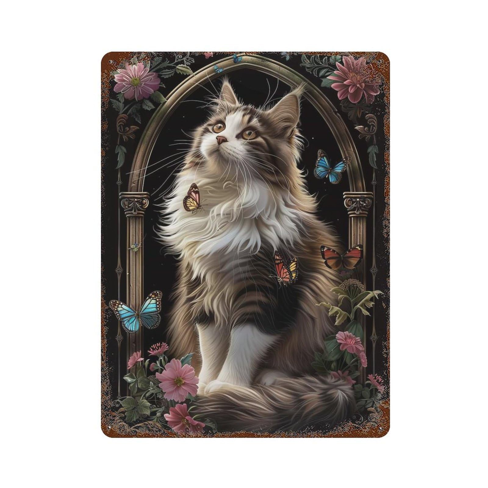 Garage Style Norwegian Forest Distressed Metal Wall Sign 15.7"x11.8", Novelty Wall Decor for Bar And Workshop