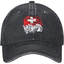 Hat Baseball Cap Washed Denim Adjustable Snapback Hat, Vintage Flat Brim Casual Trucker Cap for Men Women Outdoors