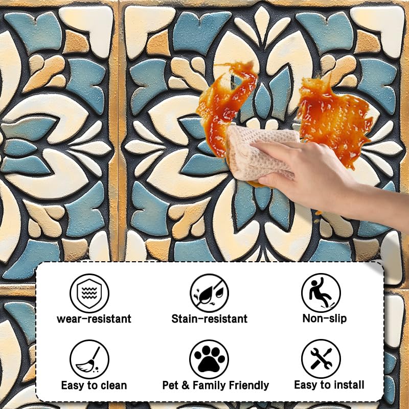 Image of Nuxovilar Peel and Stick Vinyl Floor Tiles, 12x12 Inch