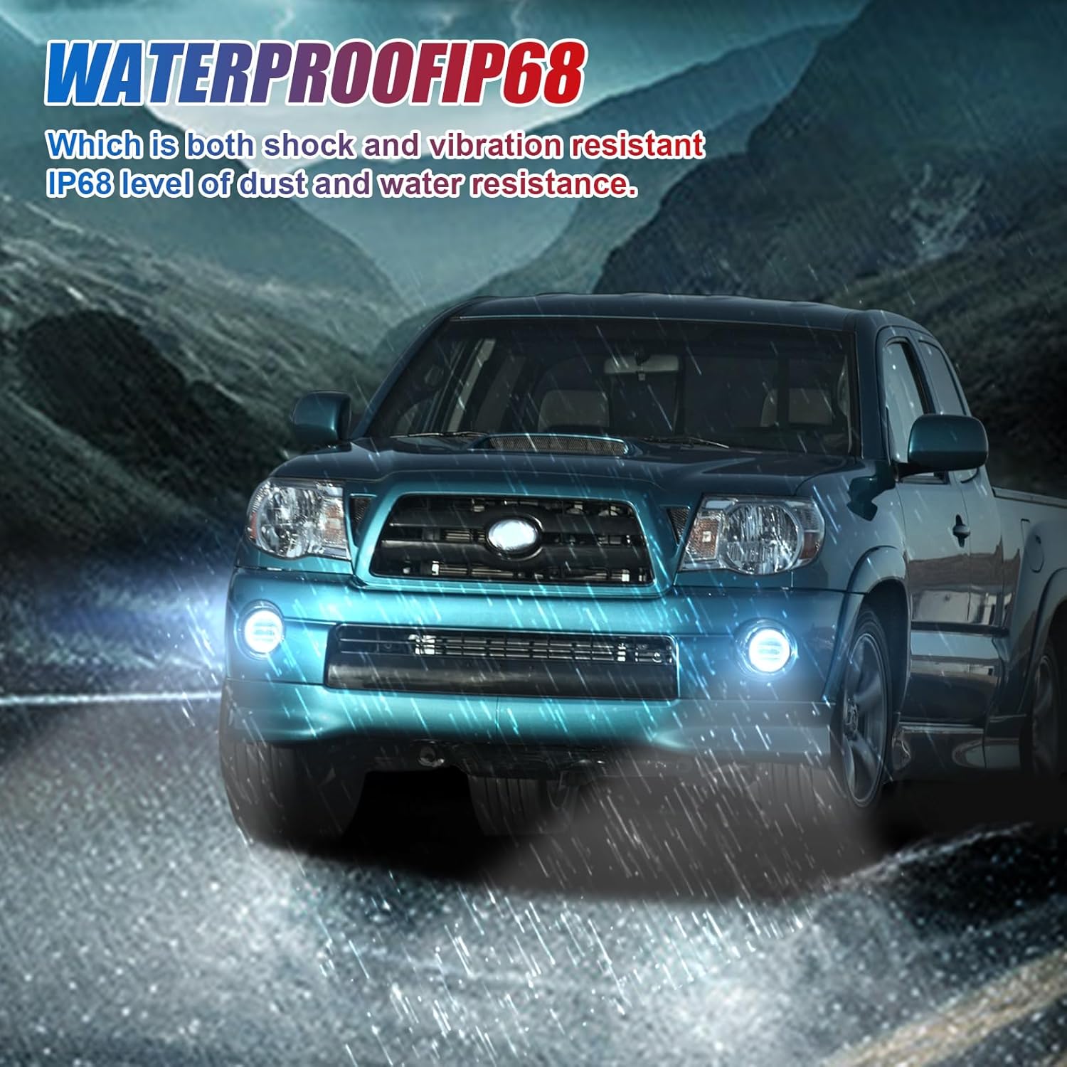 Upgraded LED Fog Lights Assembly Fit for Tacoma,Front Bumper Driving Fog Lamp Compatible with Toyota Tacoma 2005-2011,Solara 2004-2006,Tundra 2007-2013,Sequoia 2008-2015 with White DRL & Amber Signal