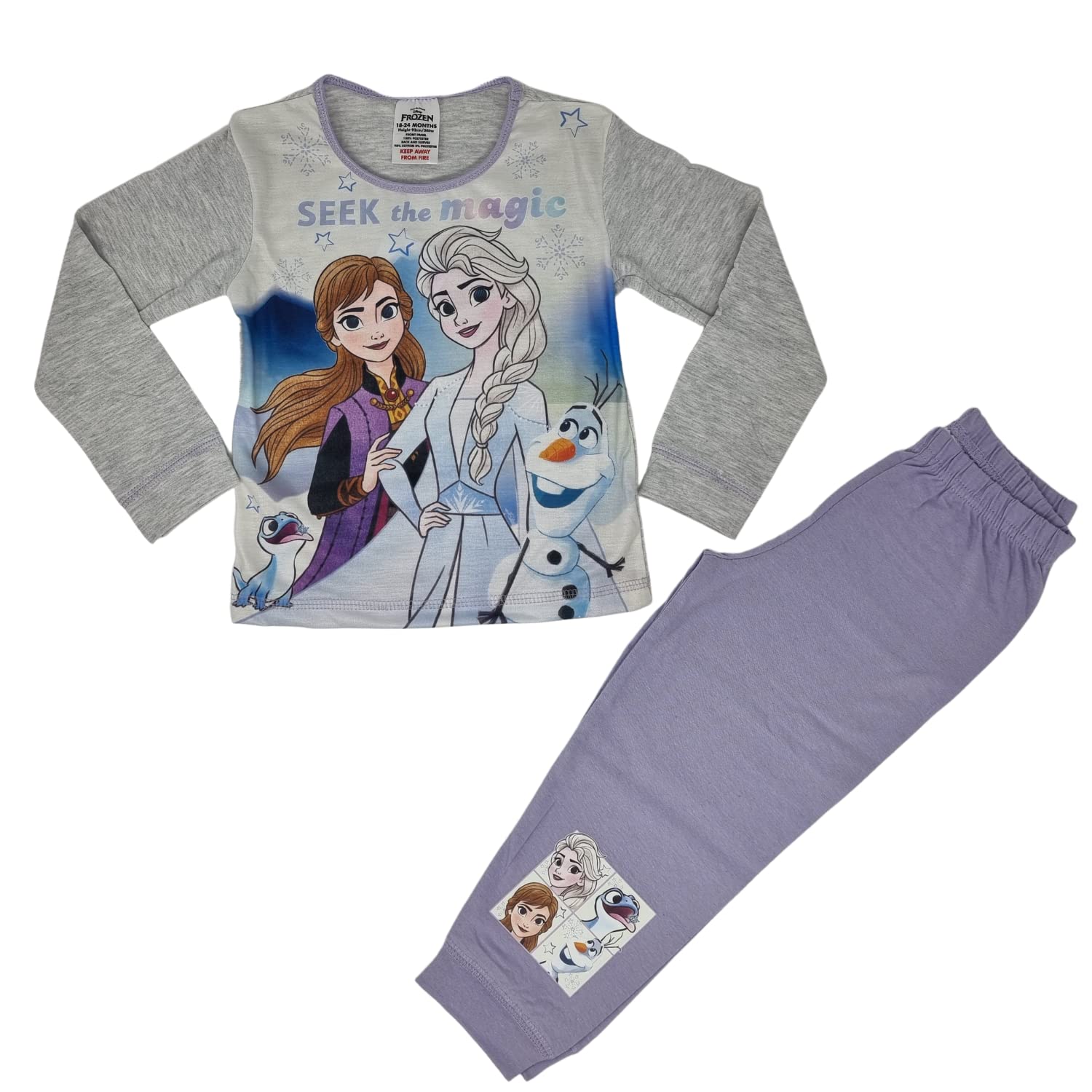 TDP Textiles Disney's Frozen 2 Seek The Magic Pyjamas. Age 18 Months To 5 Years (18-24 Months) Grey