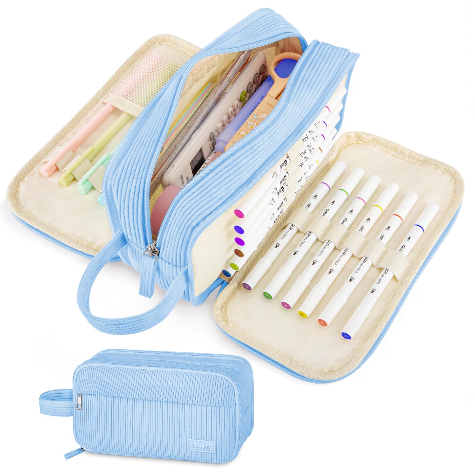 YILANCOL Cute Big Pencil Case Pouch Bag with Handle for Teen Girls Boy Gift — image 1