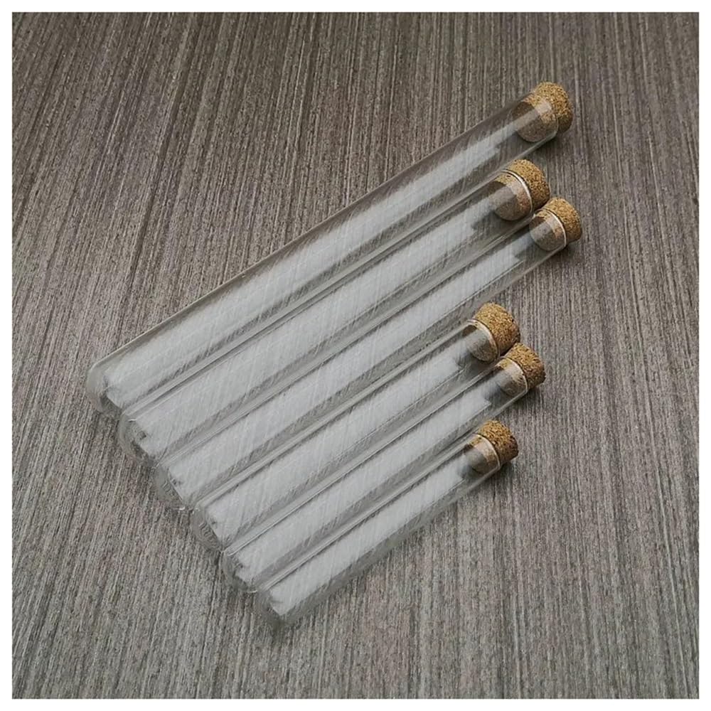 probówki ze szkła borokrzemowego, Szklane probówki z korkiem okrągłym dnem Wiele rozmiarów 20szt(15x150mm)