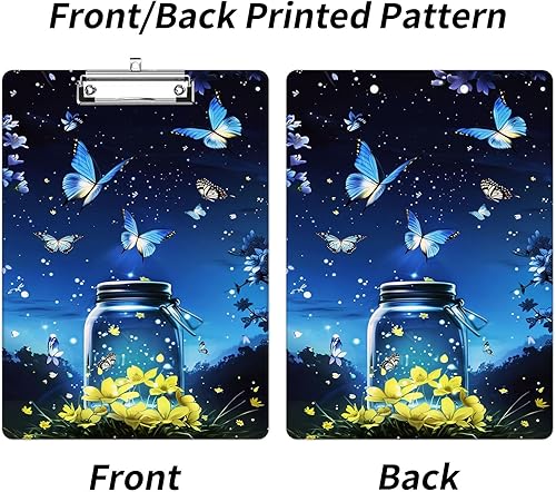 Vista 29 de Portapapeles con estampado de leopardo negro con soporte para bolígrafo, tamaño carta A4, lindo portapapeles de plástico con clip de perfil bajo