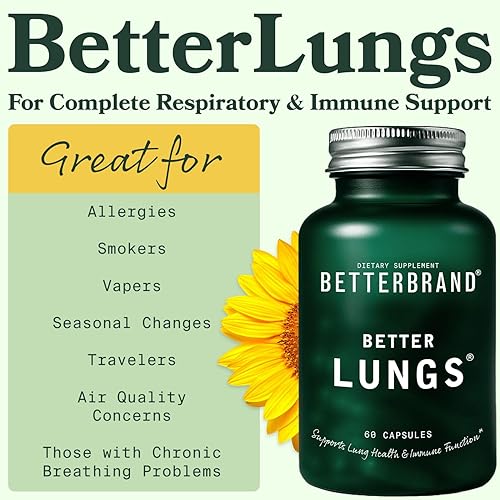 Miniatura 2 de Betterbrand Better Lungs & Mushrooms Bundle - Suplemento diario de salud respiratoria y gomitas de hongos para apoyar la salud intestinal