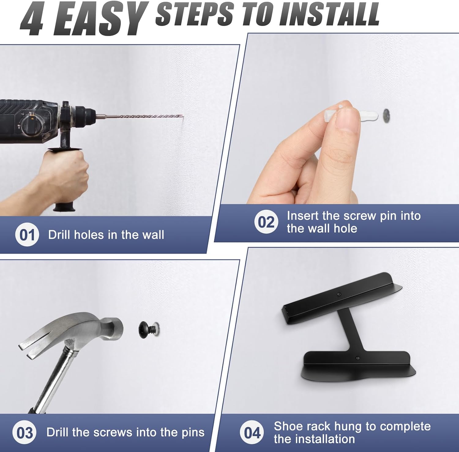 2 Pcs Floating Shoe Display Shelves, H-Type Sturdy Levitating Wall Shelf, Sneaker Holders for Shoe Collectors & Advertising Exhibition