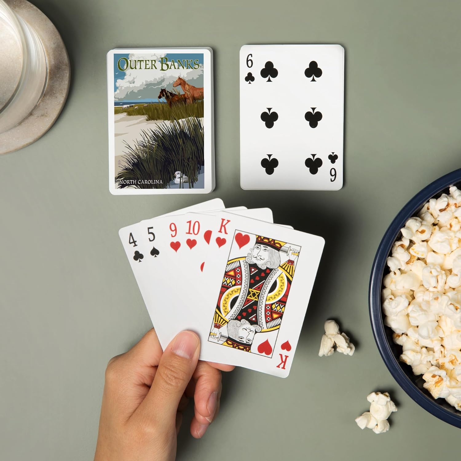 Lantern Press Outer Banks, North Carolina, Horses and Dunes, 52 Playing Cards for Adults, Poker Size Card Deck