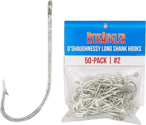 Miniatura 1 de Rite Angler O'Shaughnessy - Gancho de mango largo (paquete de 50) #2, 1, 10, 20, 30, 40, 50, 60, 70, 80, 90, 100 pesca de agua salada en alta mar