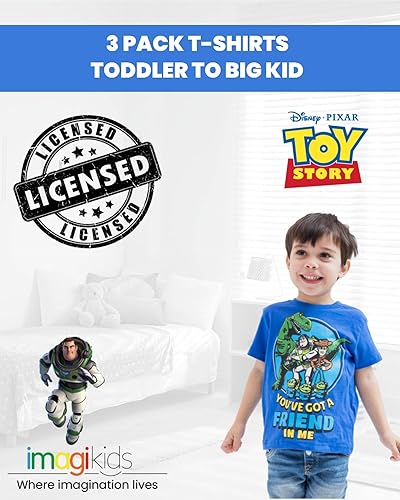Miniatura 2 de Disney Pixar Cars Tow Mater Lightning McQueen - Paquete de 3 camisetas para bebés y niños grandes
