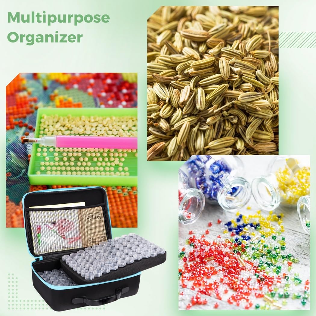 Komplettes Saatgut-Organizer-Set: enthält 140 Samenbehälter, 20 Umschläge, 1 EVA-Etui, 216 Etikettenaufkleber, Trichter, Tabletts, Stifte und mehr; hilft, Samen sauber und sicher vor Feuchtigkeit zu
