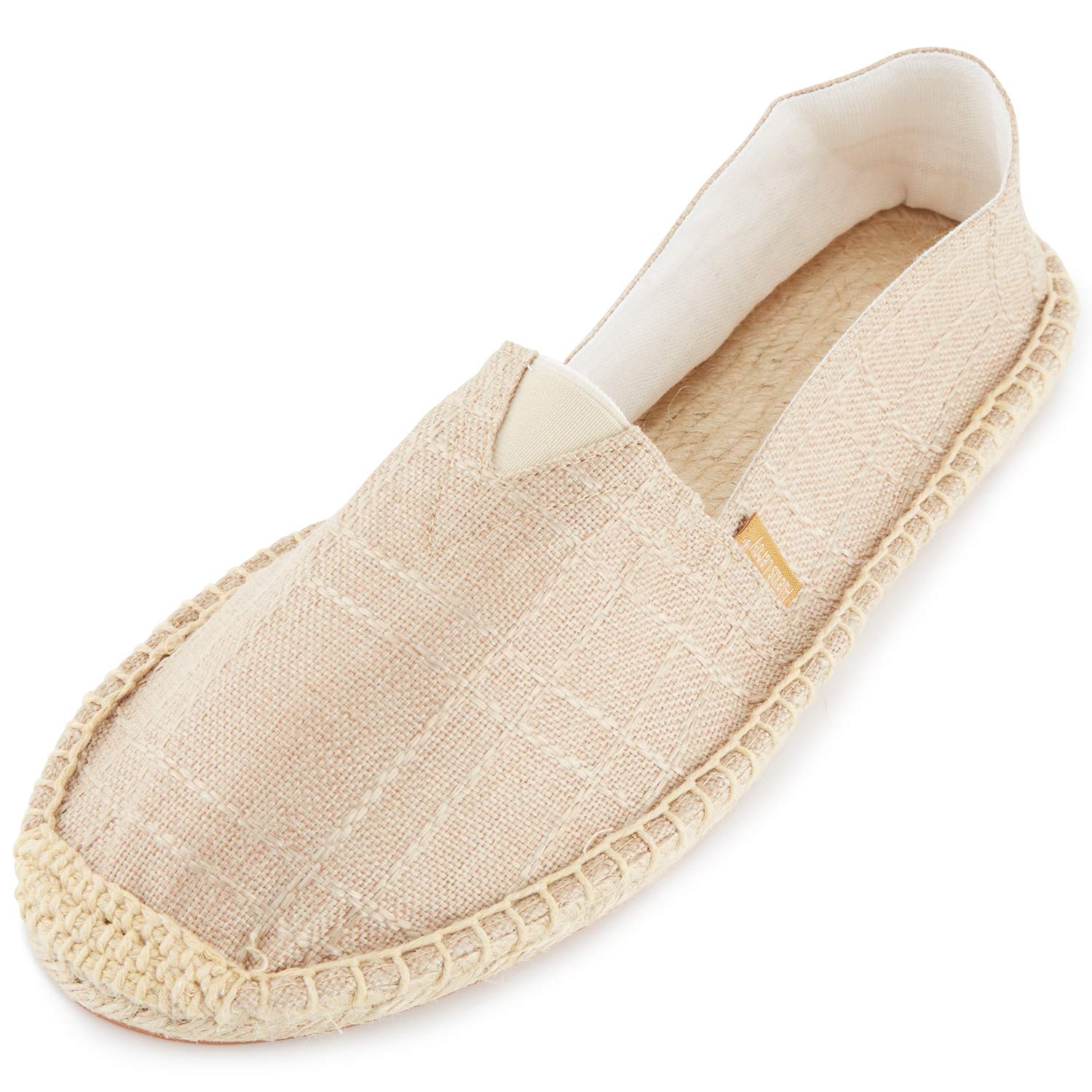 Alexis LeroyMen's Closed Toe Canvas Slip on Flat Espadrille Shoes
