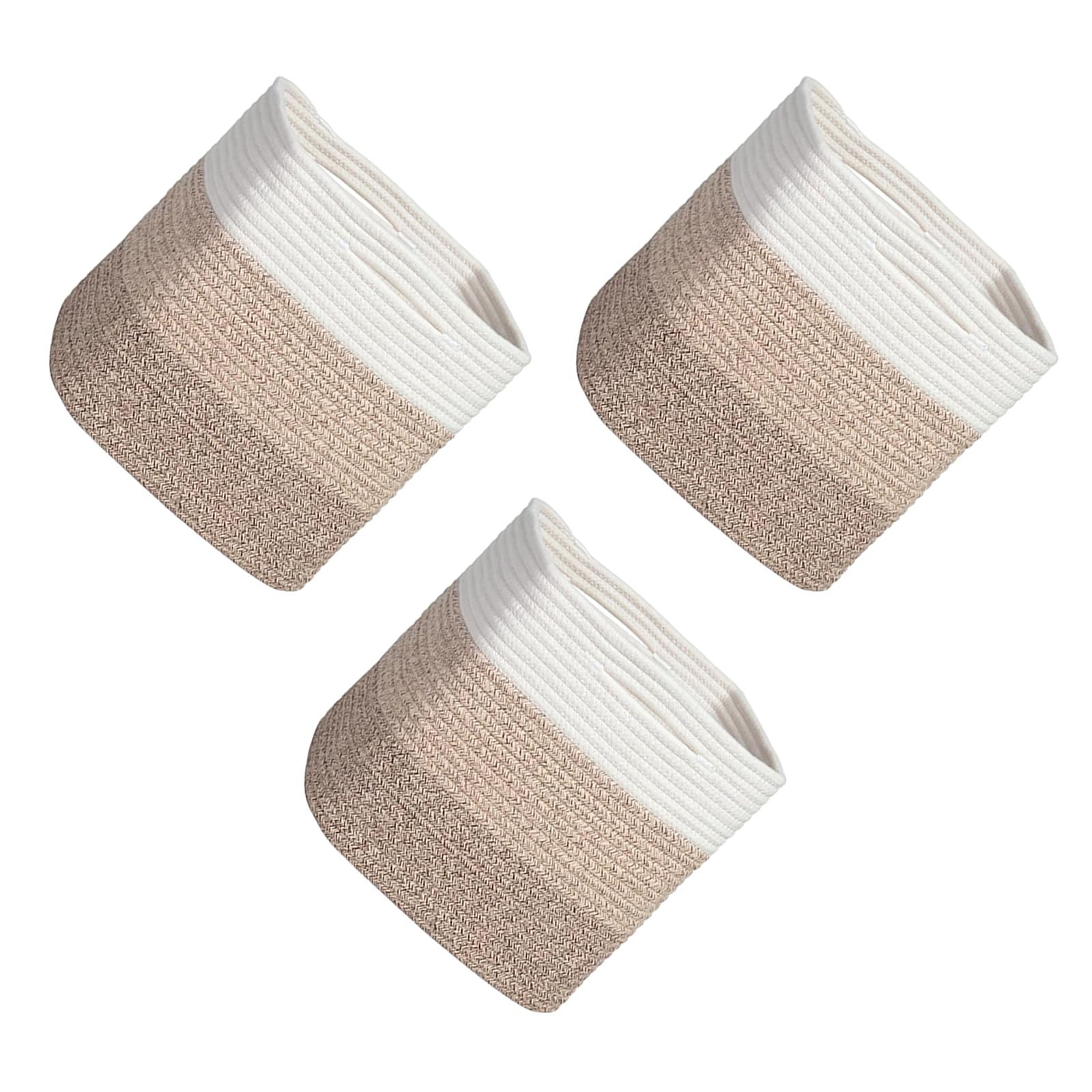 EXQIOUR Of 3 Natural Fiber Baskets Ideal Use for Wardrobe Shelves and Closet Organization Nursery Storage Basket