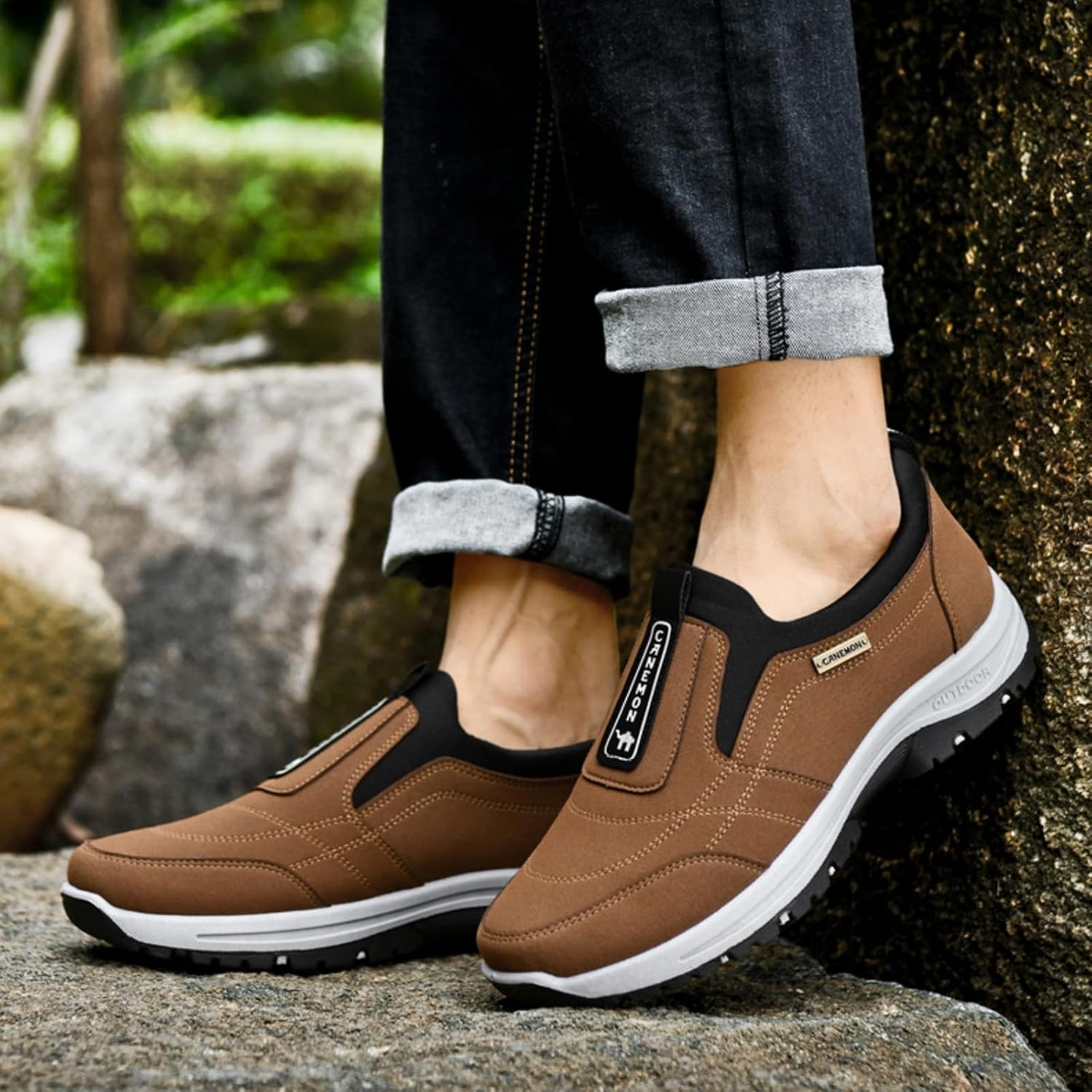 Slip On Shoes for Men Comfort Orthopedic Walking Shoes Anti Slip Arch Support Lightweight Breathable Hiking Sneakers Waterproof Casual Sneakers for Outdoor Travel Work - Image 4