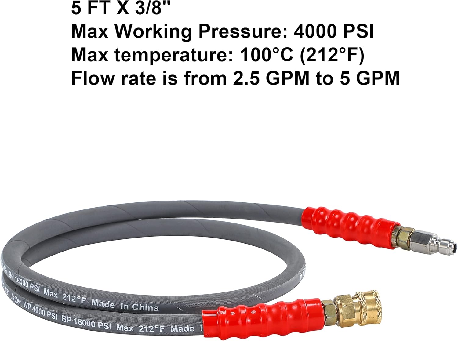 M MINGLE Pressure Washer Hose Reel 100ft, Pressure Washer Jumper Hose