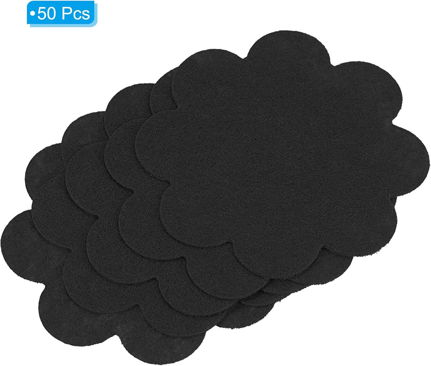 PATIKIL 3 Inch Plant Pot Hole Pad, 50 Pack Non-Woven Fabric Flower Shape Bonsai Bottom Soil Mat, Black