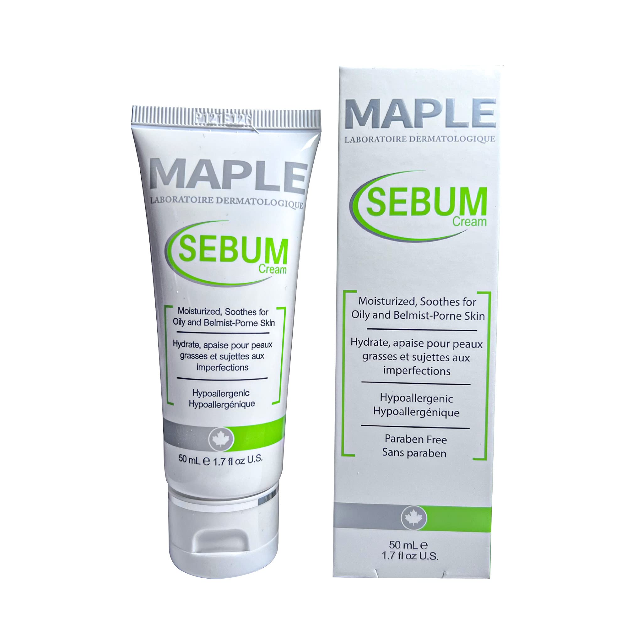 MapleSEBUM Cream 50 mL Moisturizes, soothes and regulate a sebum production of oily skin and skin with imperfections.