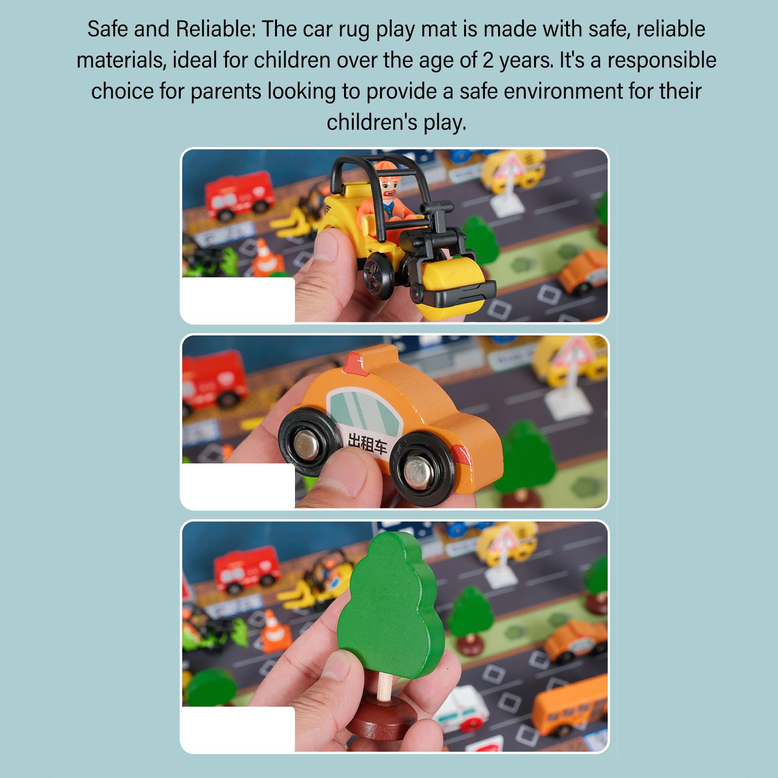 Tapis de Jeu éducatif de Tapis de Voiture d'enfants avec des Couleurs Vibrantes pour L'école à la Maison, de Jeu de de Circulation Routière Sûr pour des Enfants