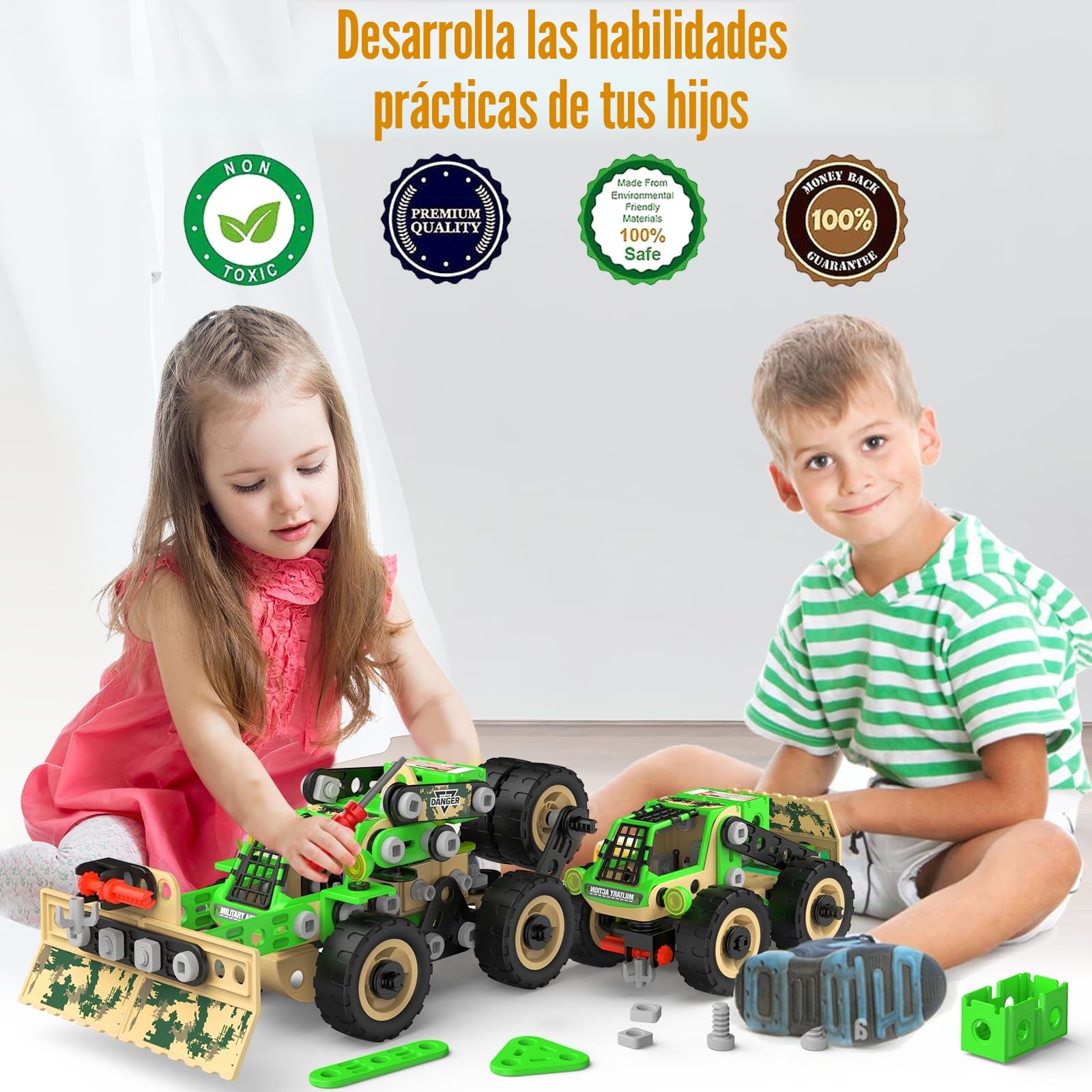 MOONTOY Bloques de Construcción para Niños 229 Piezas | Juegos Construccion Educativos Niños 4 5 6 7 8 9 10 Años,Juguetes para niños Stem Creatividad,Regalo para Niños 4-10 Años