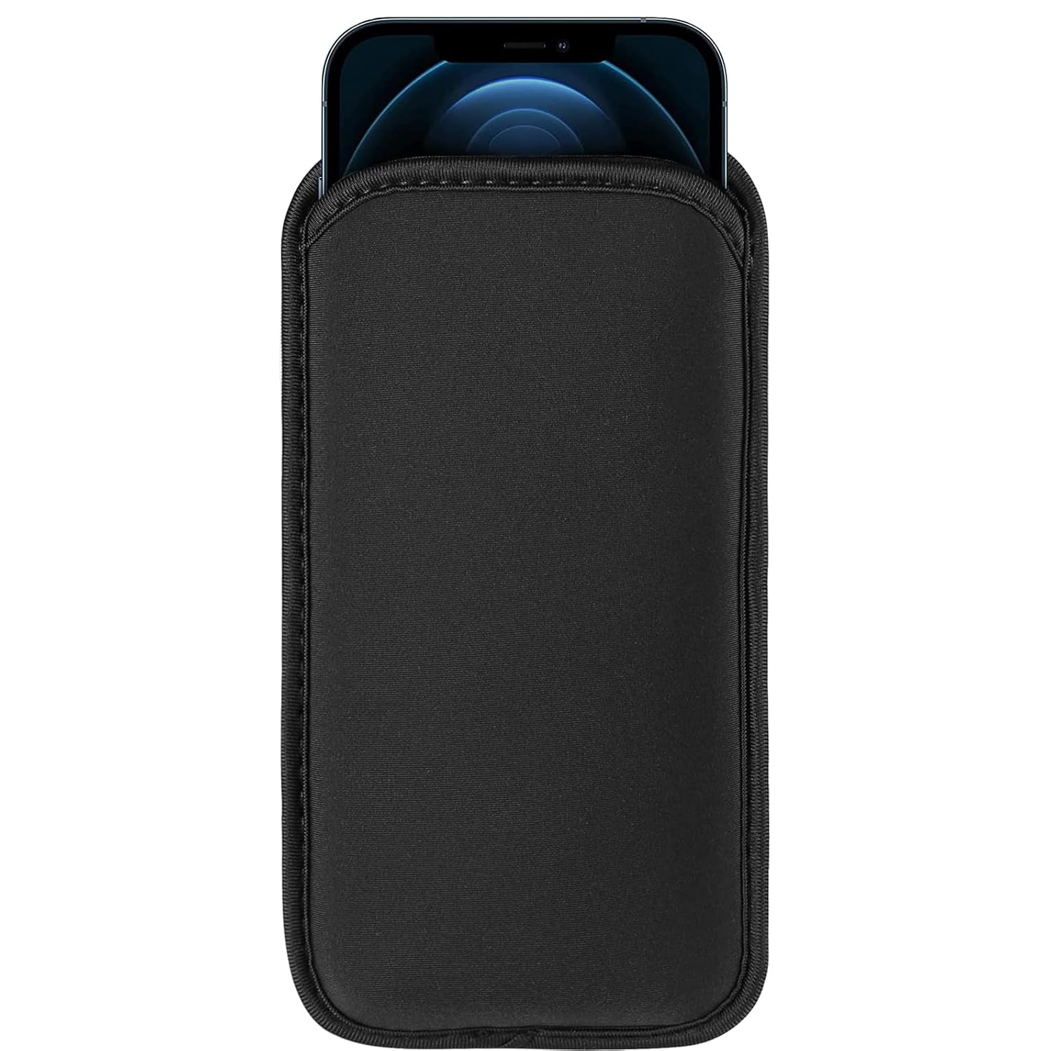 スマートフォン スリップケース 保護ケース スマホ スリーブ保護袋 スマホポーチ 携帯収納ポーチ ネオプレン製 クッション ブラック