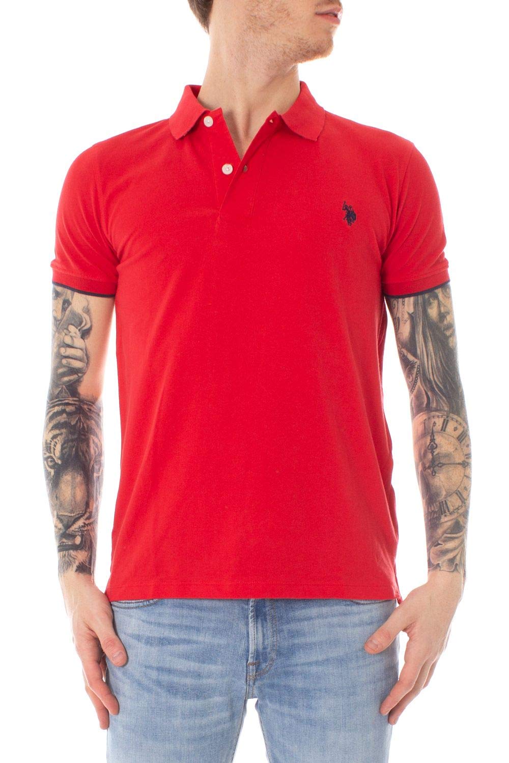 U.S. Polo Assn. Men's 41029RED Red Cotton Polo Shirt